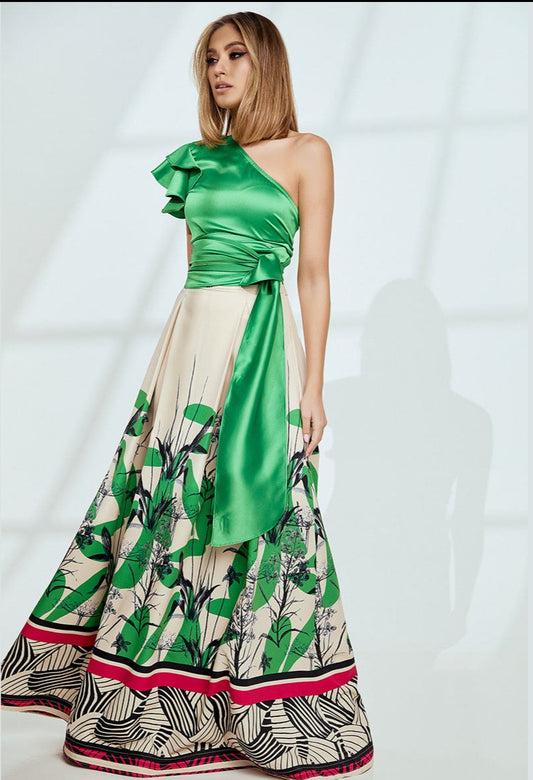 Priscila maxi royal skirt print