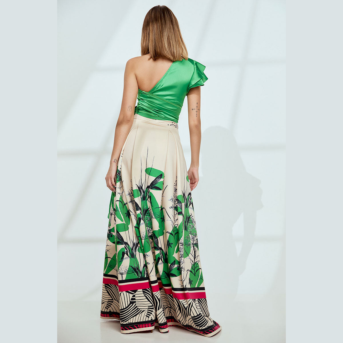 Priscila maxi royal skirt print