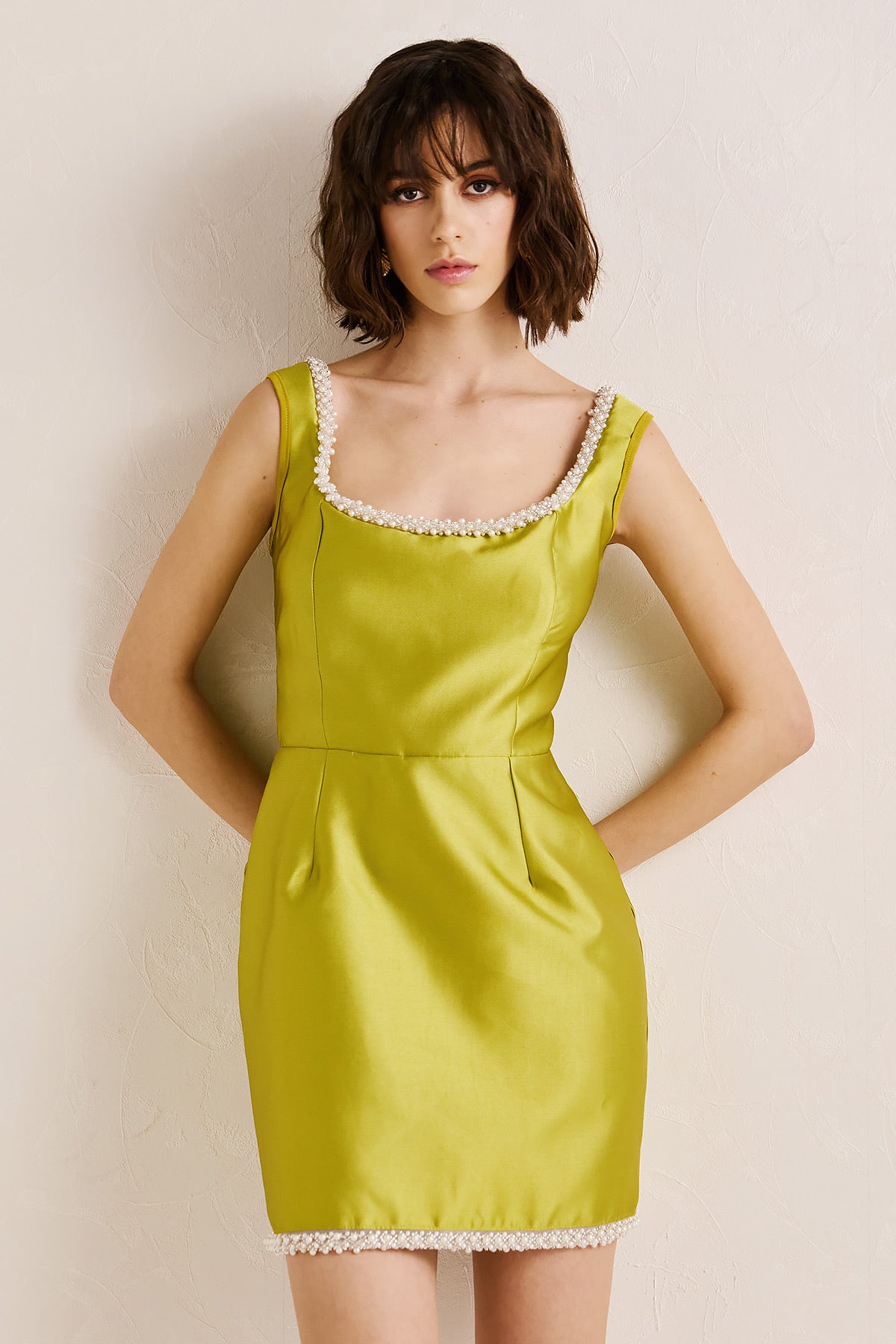 Dress Mini Duchess Satin Lime DEMI (18001C)