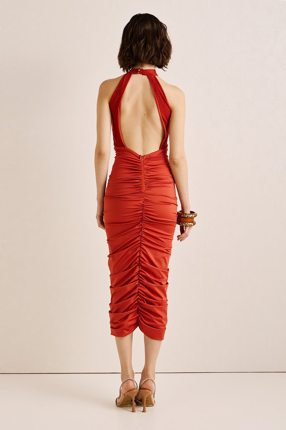 Dress Midi Lace Turtleneck DEPY (18002B)