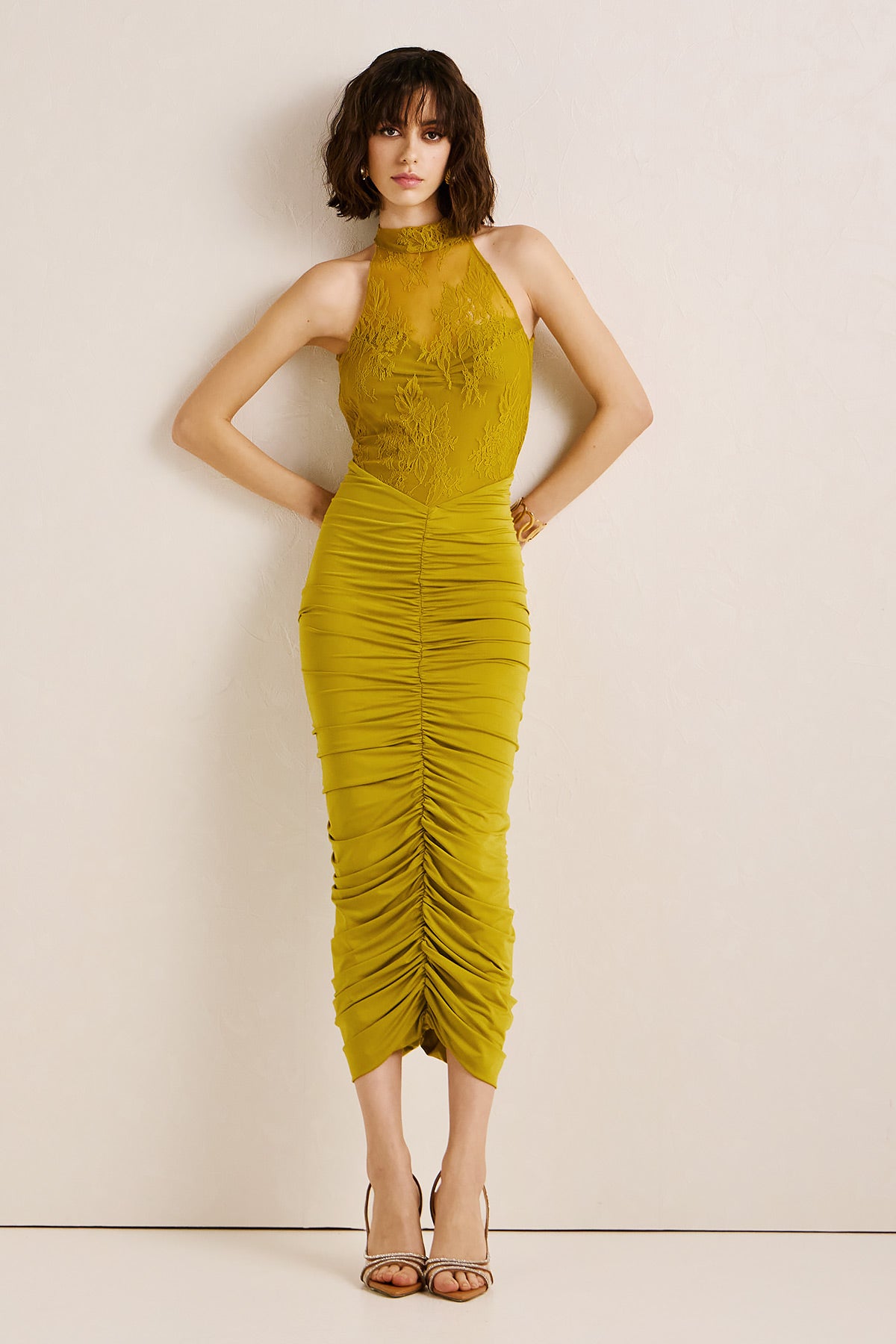 Dress Midi Lace Turtleneck DEPY (18002A)