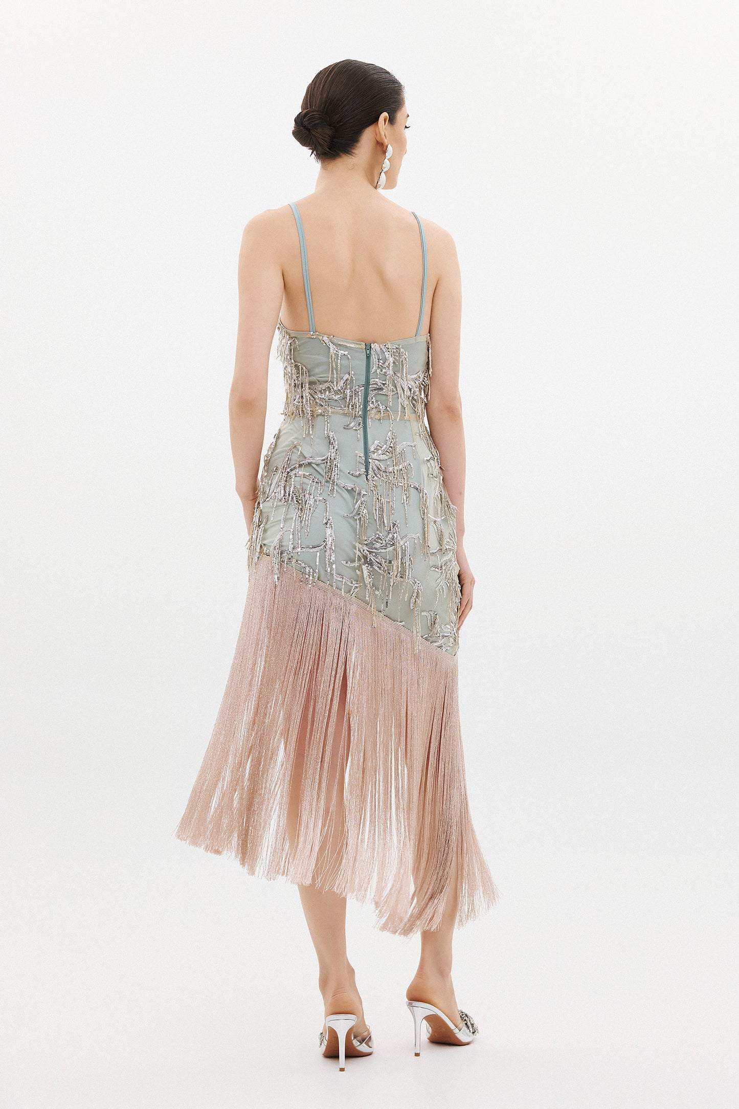 INGRID MIDI DRESS | SAGE & BLUSH (20009A)