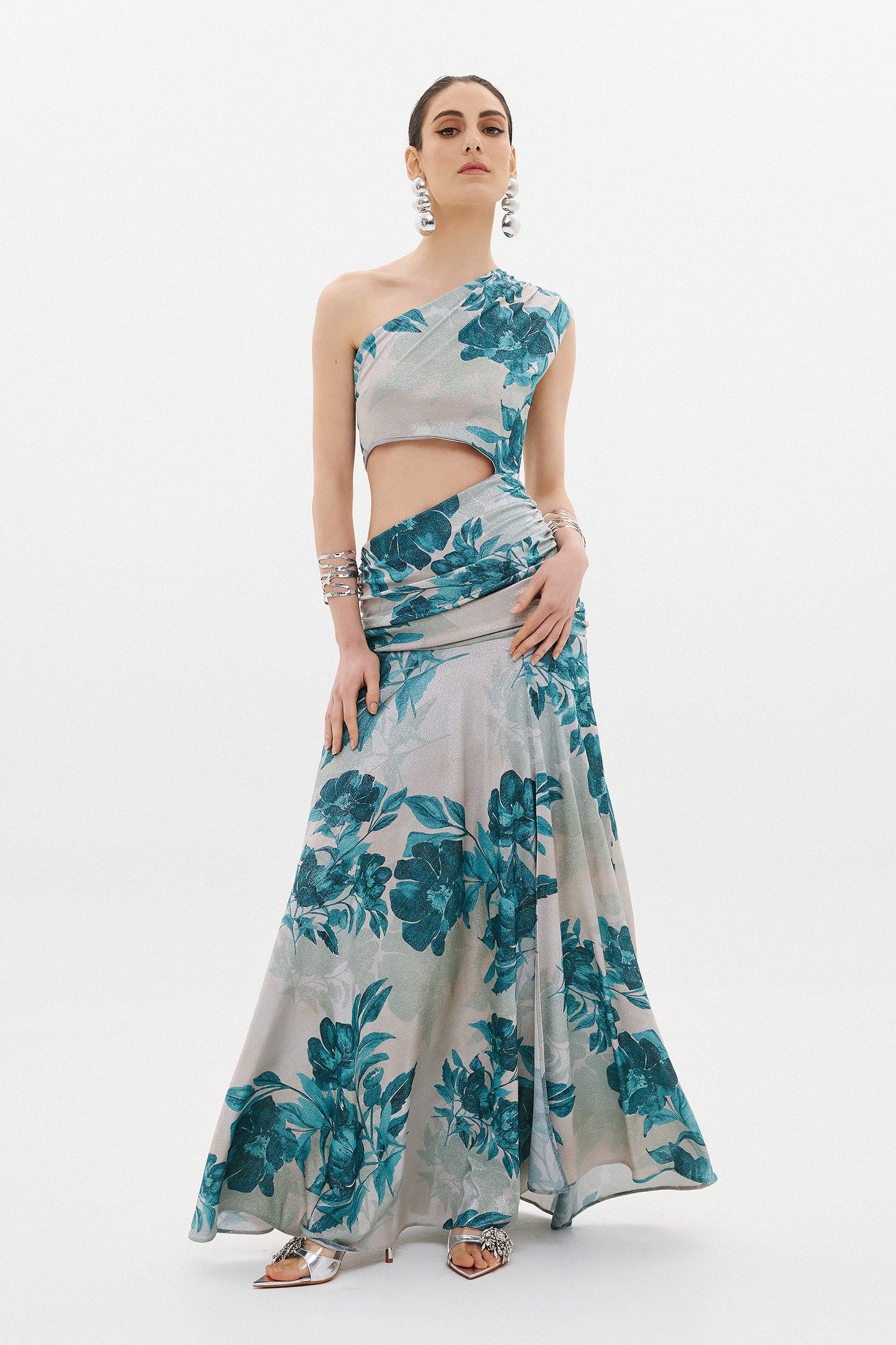 ROMINA DRESS | AQUA FLORAL (20022B)