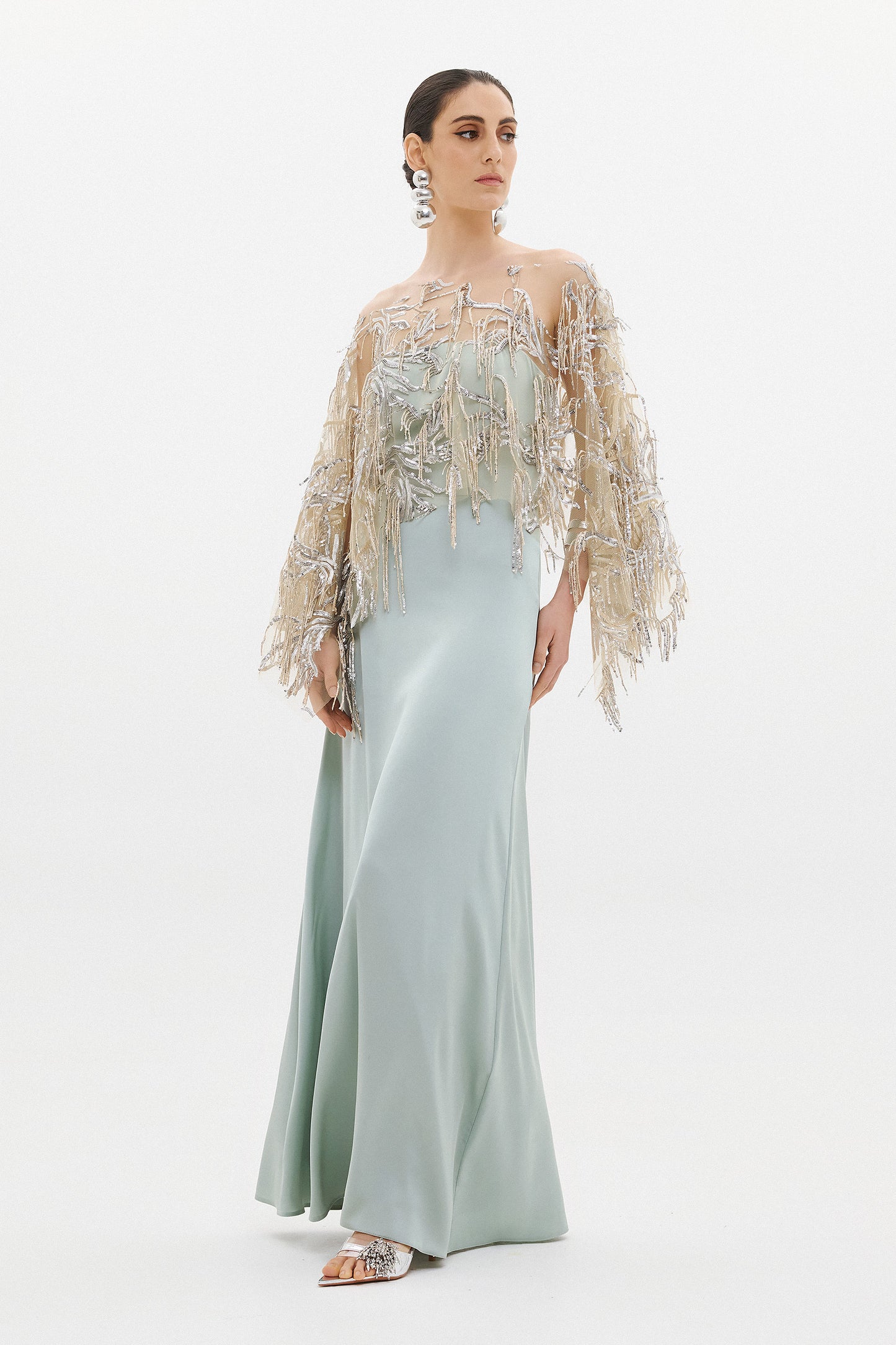 MARGOT KAPE TOP | FRINGED SEQUINS (20014B)