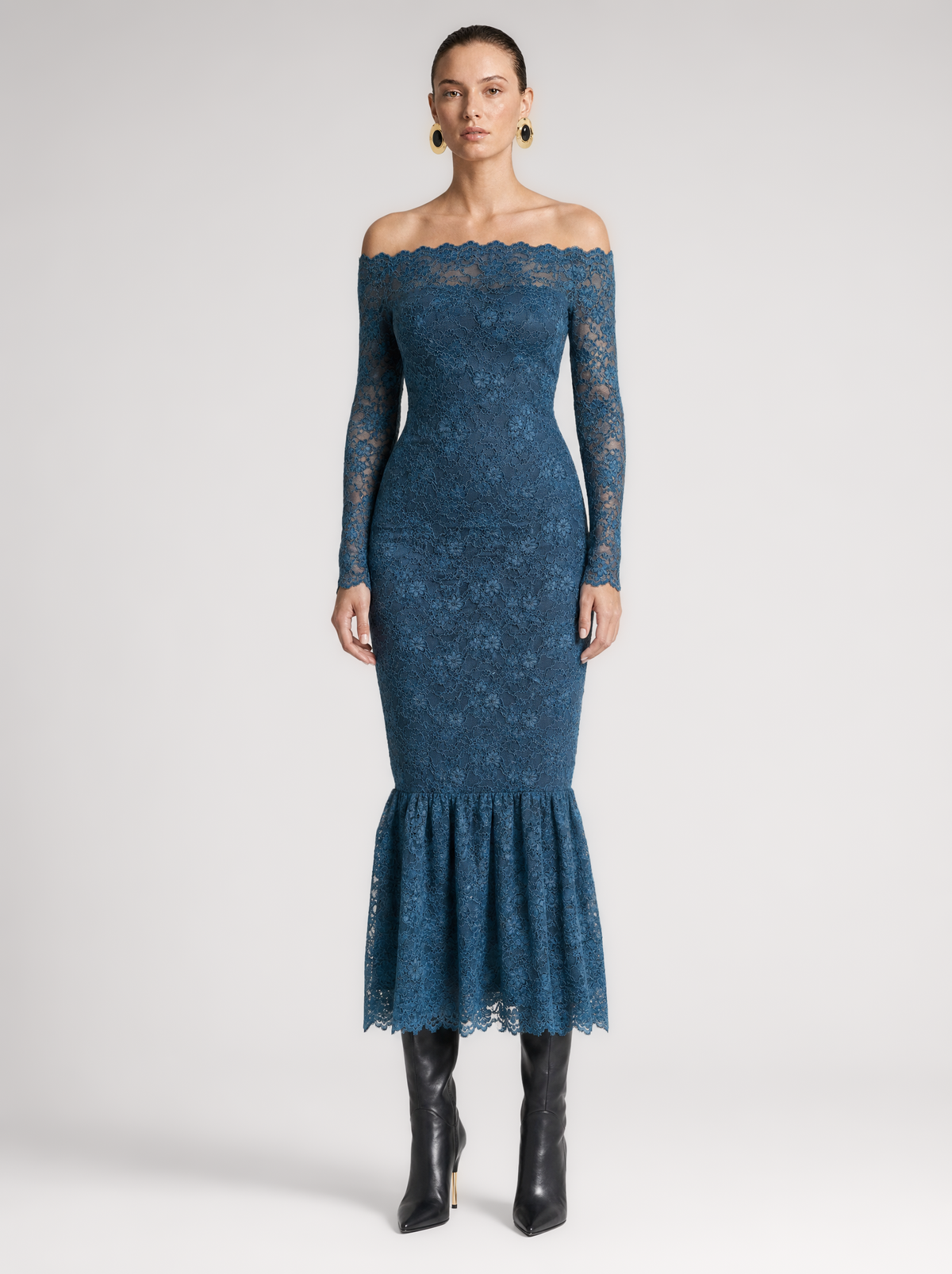 VANESSA VELVET LACE | TEAL (210005)