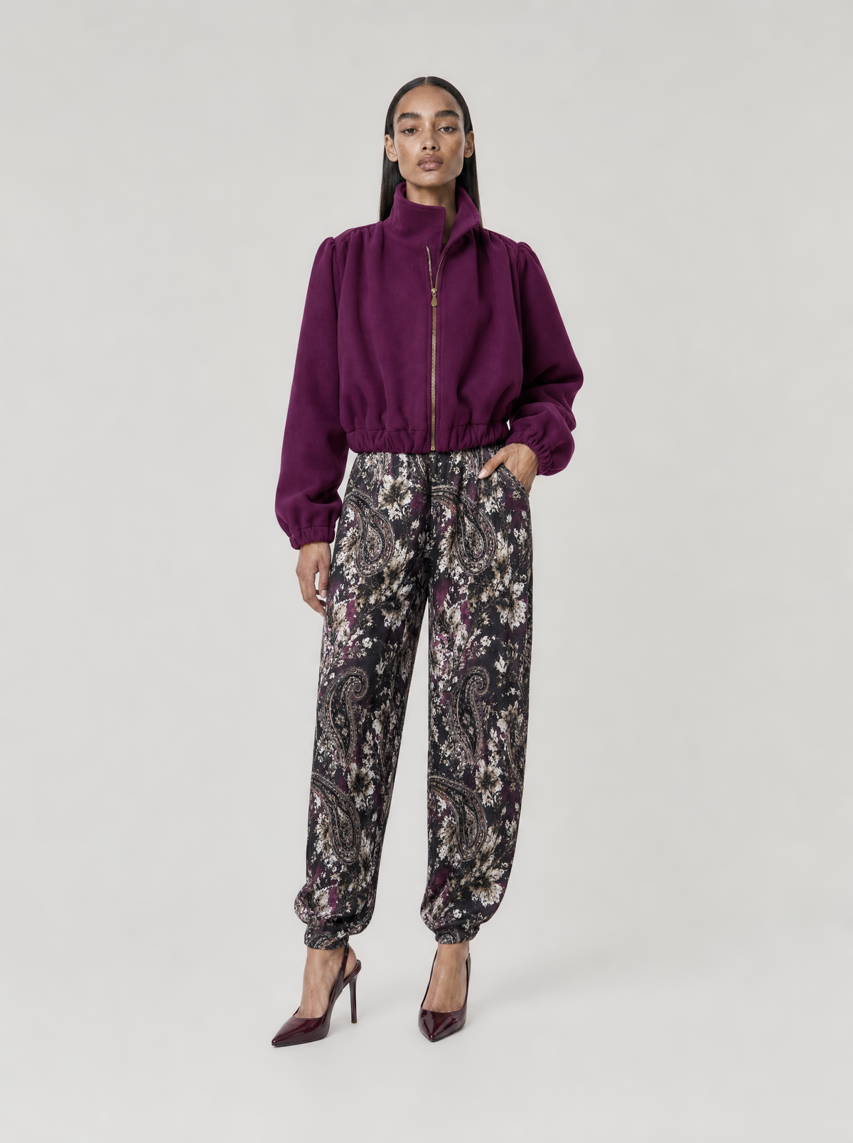 NERISSE BOMBER JACKET | PLUM (210022)