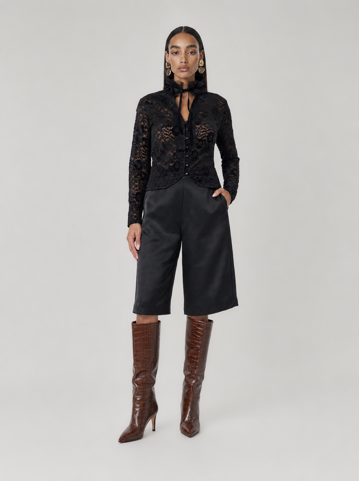 NORIA VELVET LACE SHIRT  |  210029