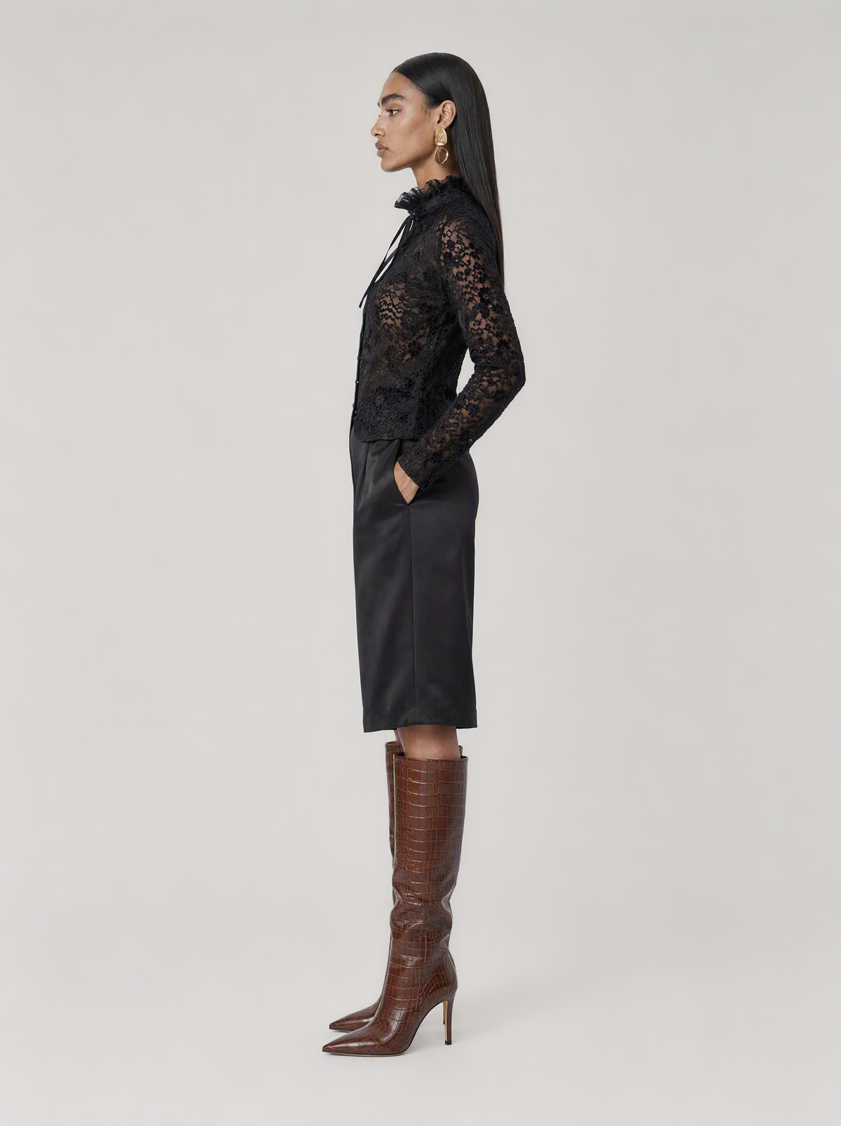 NORIA VELVET LACE SHIRT  |  210029