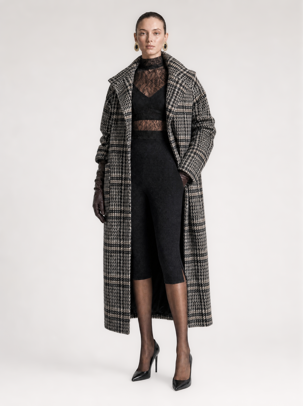 ZARRETI MAXI COAT  |  CHECKED  (210041)