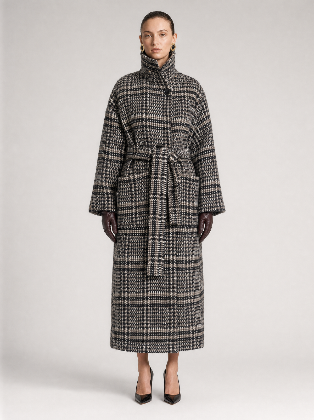 ZARRETI MAXI COAT  |  CHECKED  (210041)