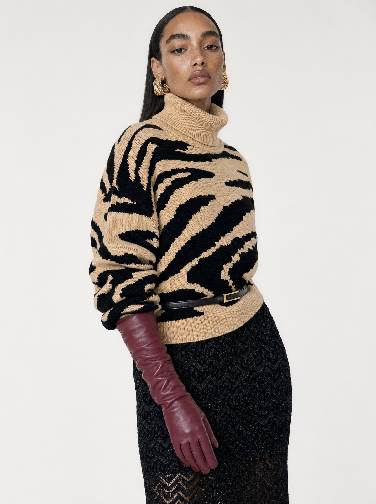 NEIRA KNIT TOP |  BLACK ZEBRA  (210048)