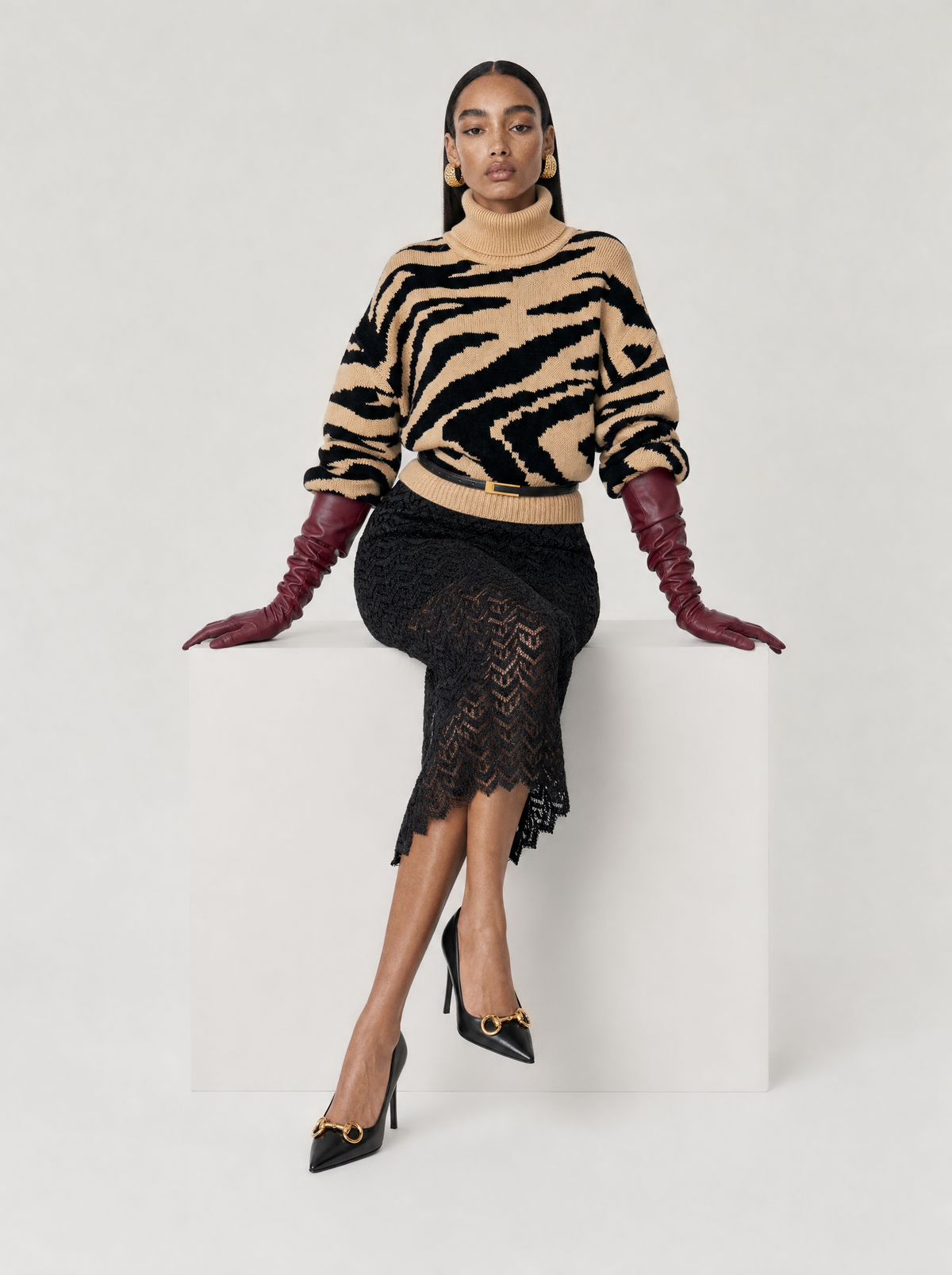 NEIRA KNIT TOP |  BLACK ZEBRA  (210048)