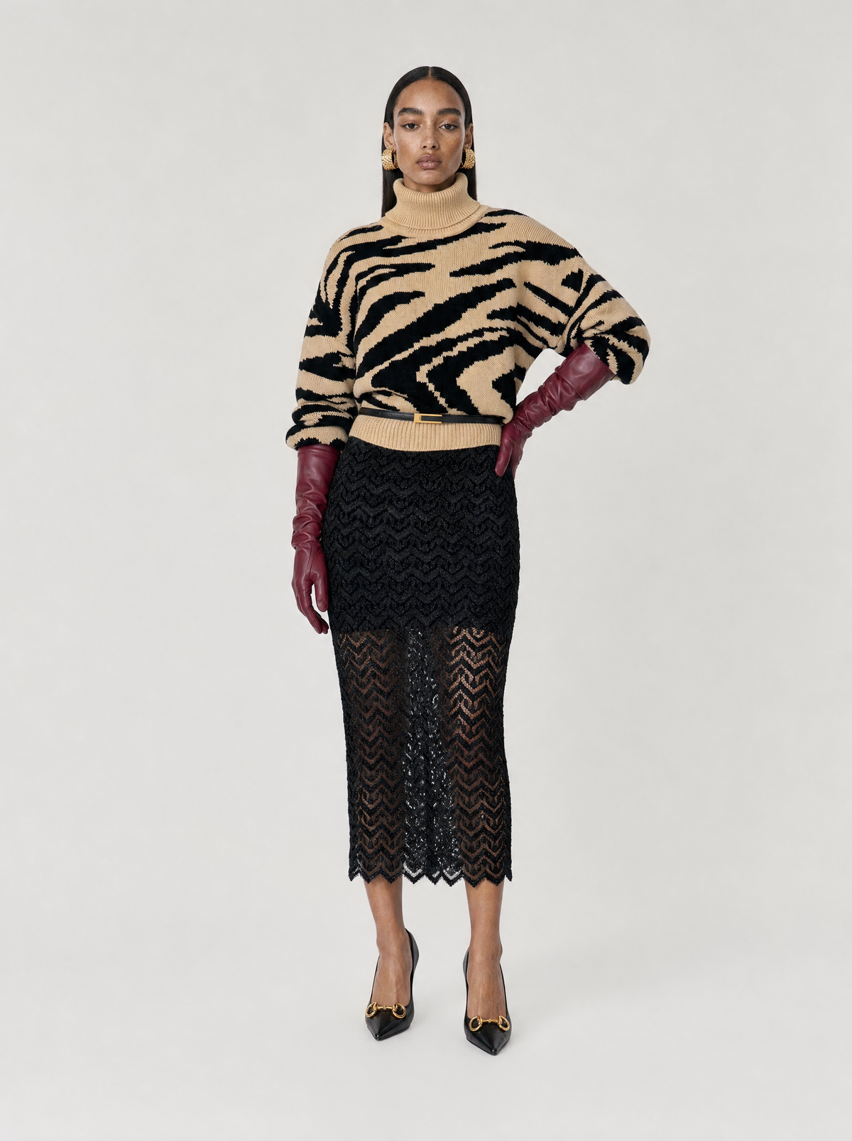 NEIRA KNIT TOP |  BLACK ZEBRA  (210048)