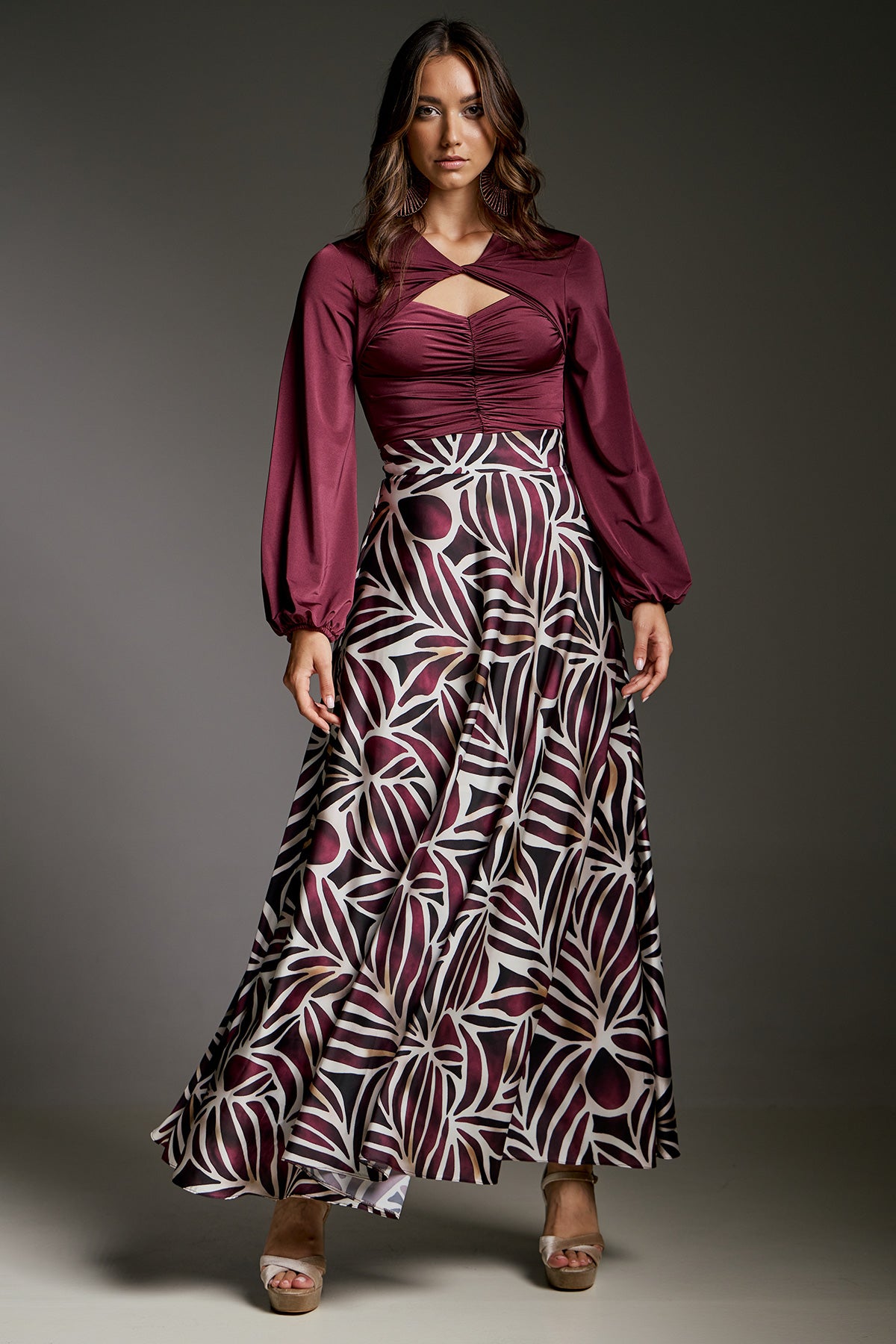 Skirt Maxi Satin Print PAULETTE (14081A)