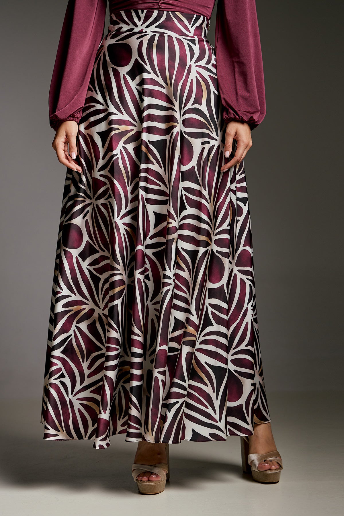 Skirt Maxi Satin Print PAULETTE (14081A)