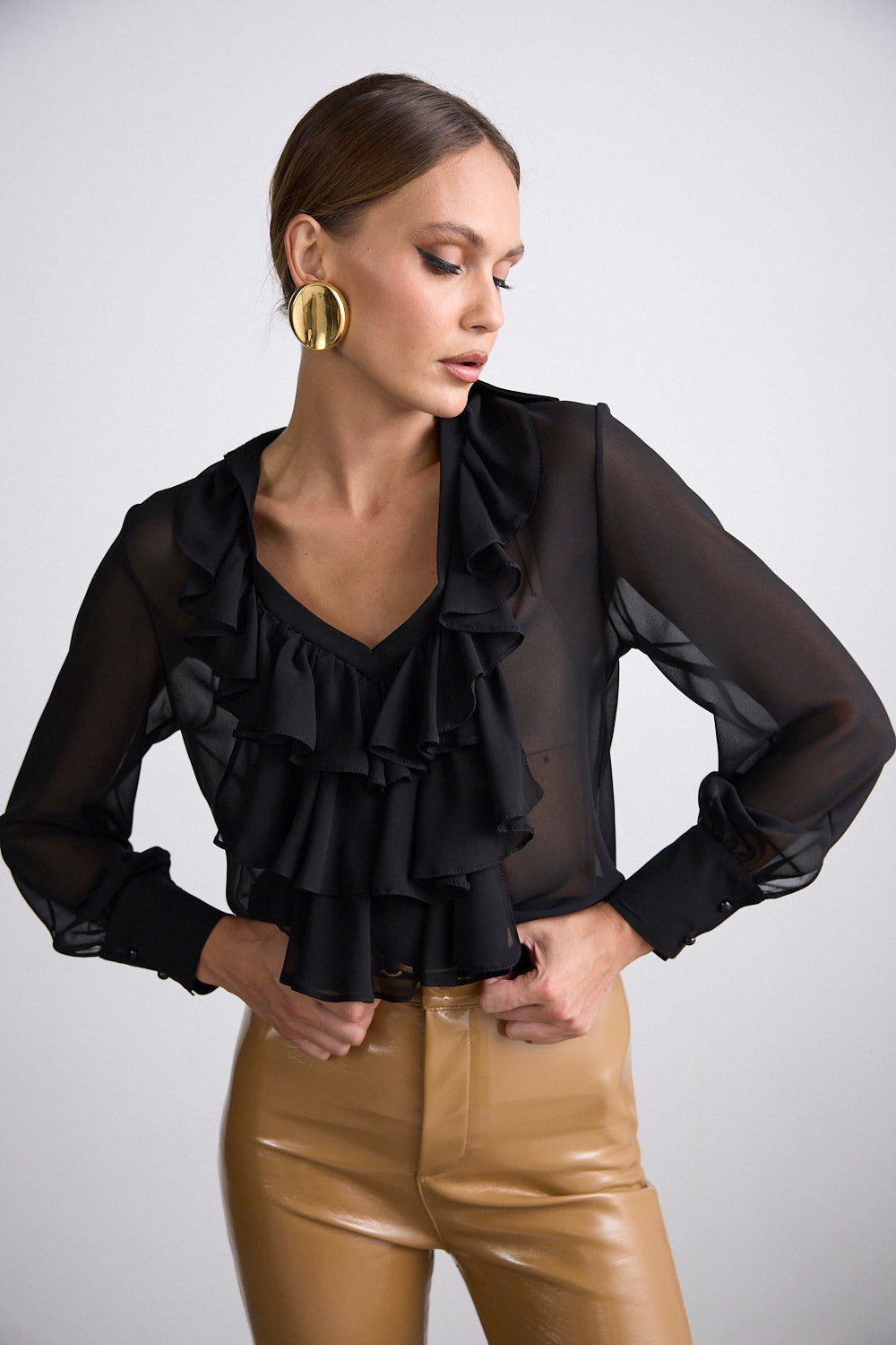 shirt BLANCE |  BLACK  (17019A)