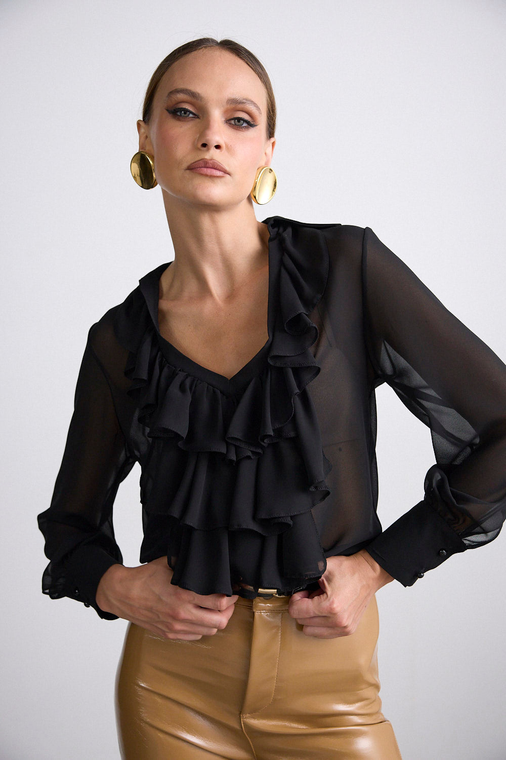 shirt BLANCE |  BLACK  (17019A)