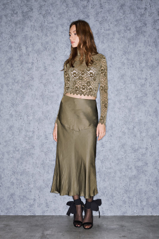 ZELANI SKIRT | KHAKI  (19023)