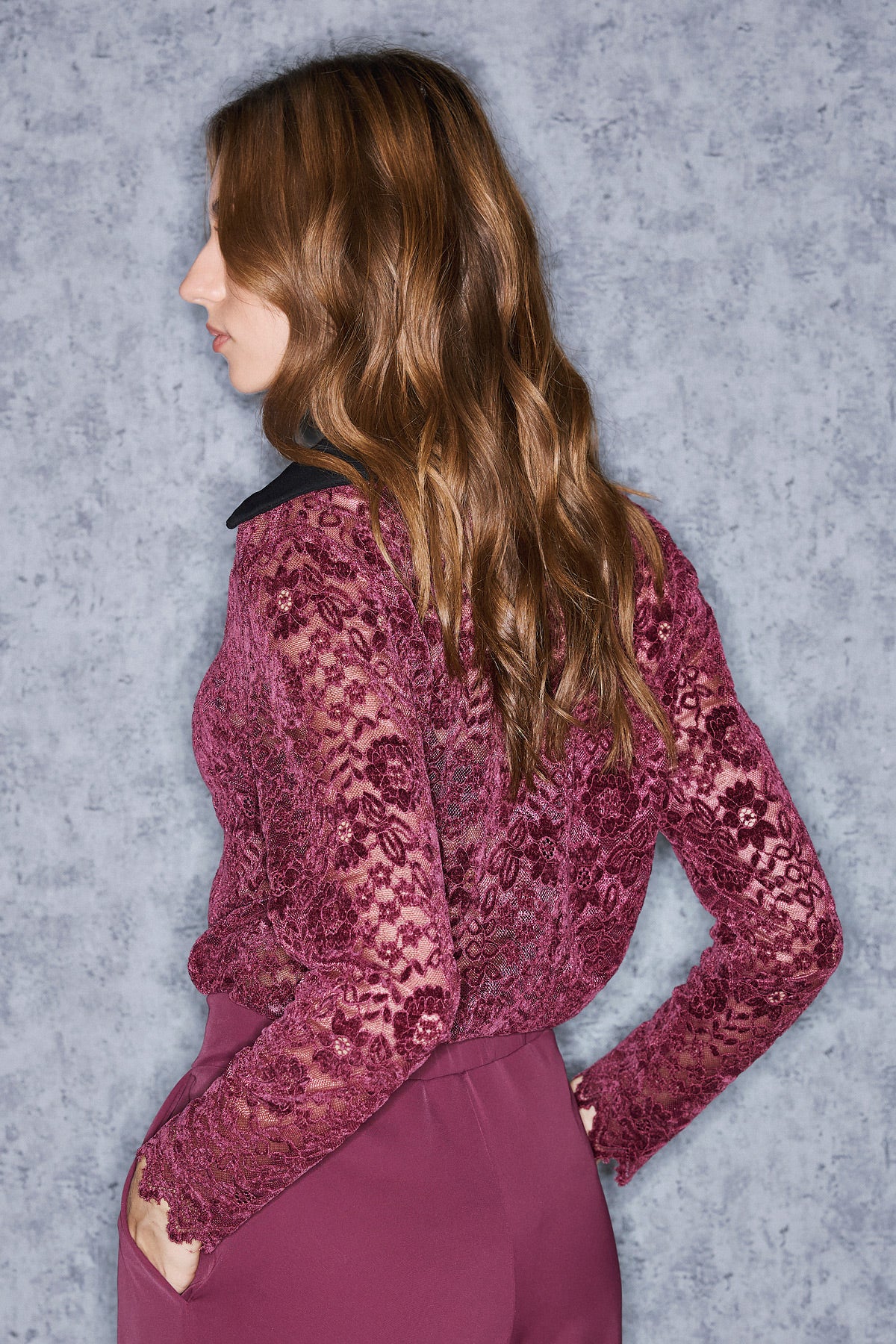 ISOLDE SHIRT LACE | BORDEAUX  (19007)