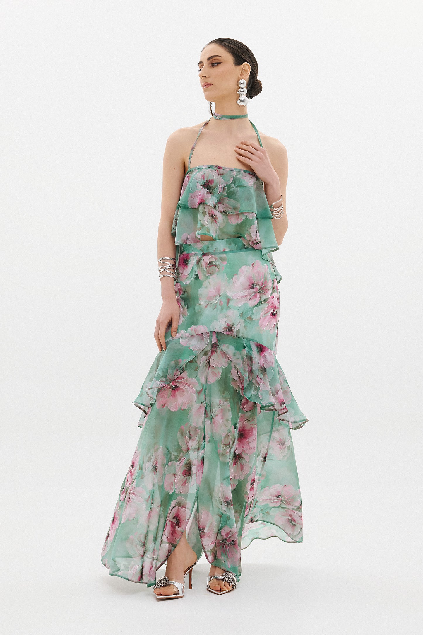 ELENA SKIRT  |  SEAFOAM  FLORAL   (20012)