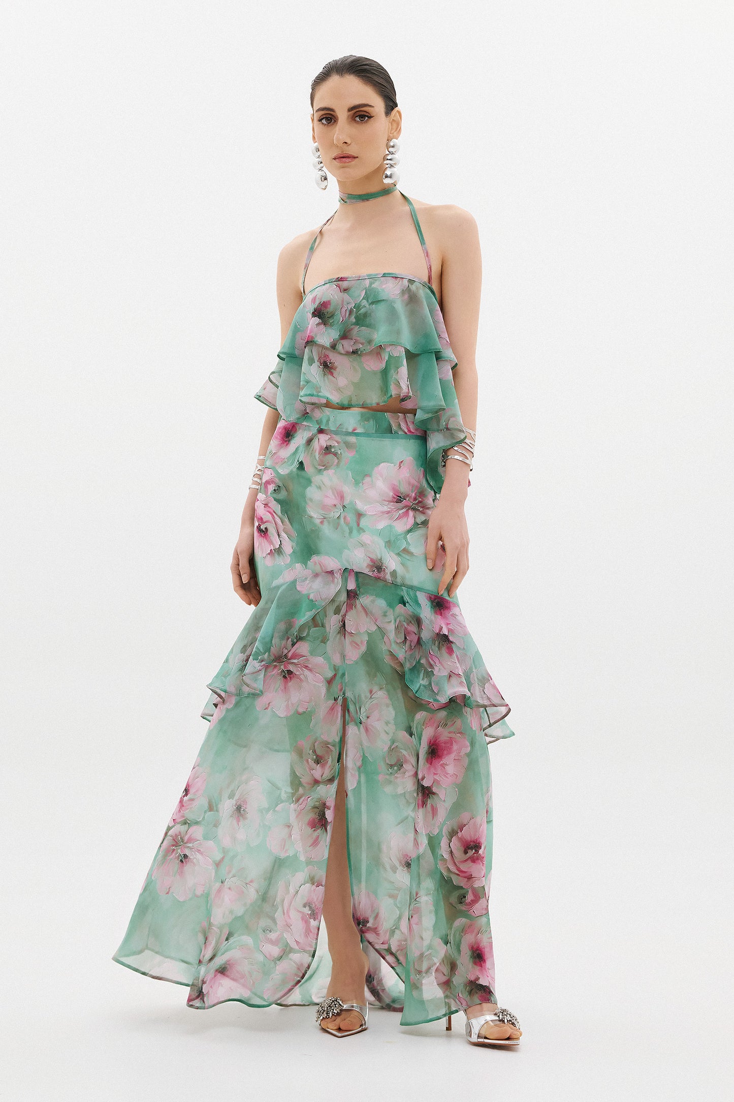 ELENA SKIRT  |  SEAFOAM  FLORAL   (20012)