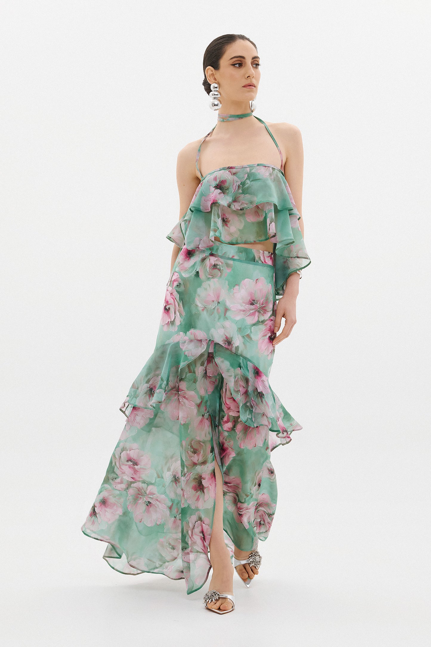 ELENA SKIRT  |  SEAFOAM  FLORAL   (20012)