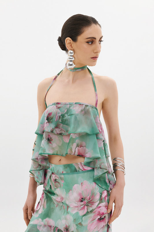 THEA TOP  | SEAFOAM FLORAL  (20006A)