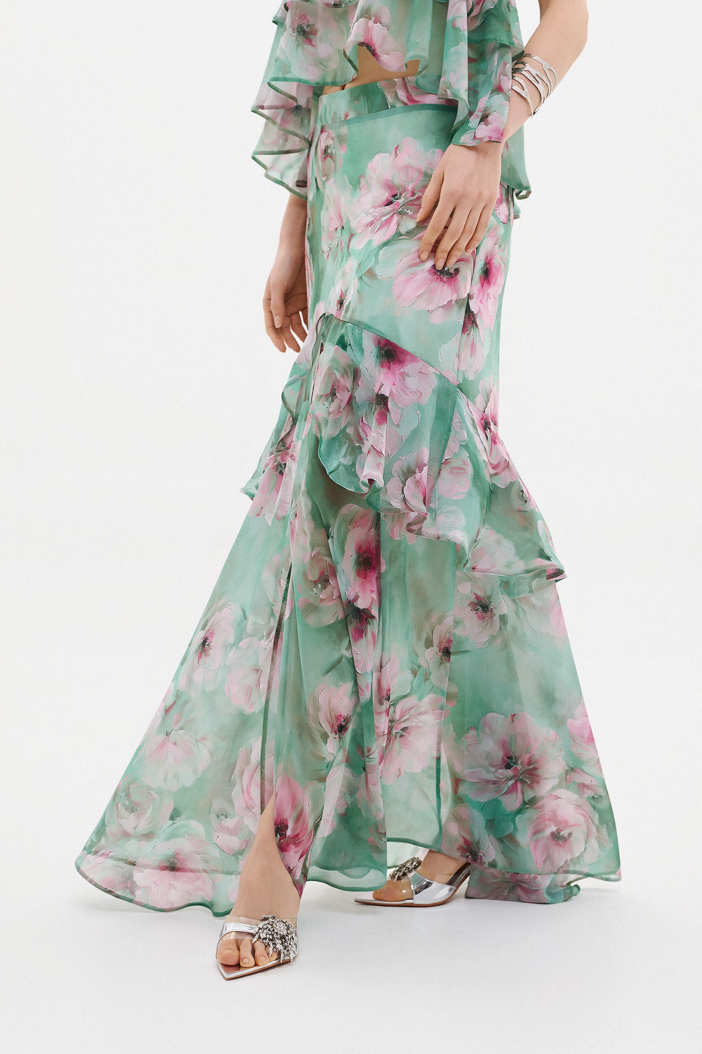 ELENA SKIRT  |  SEAFOAM  FLORAL   (20012)