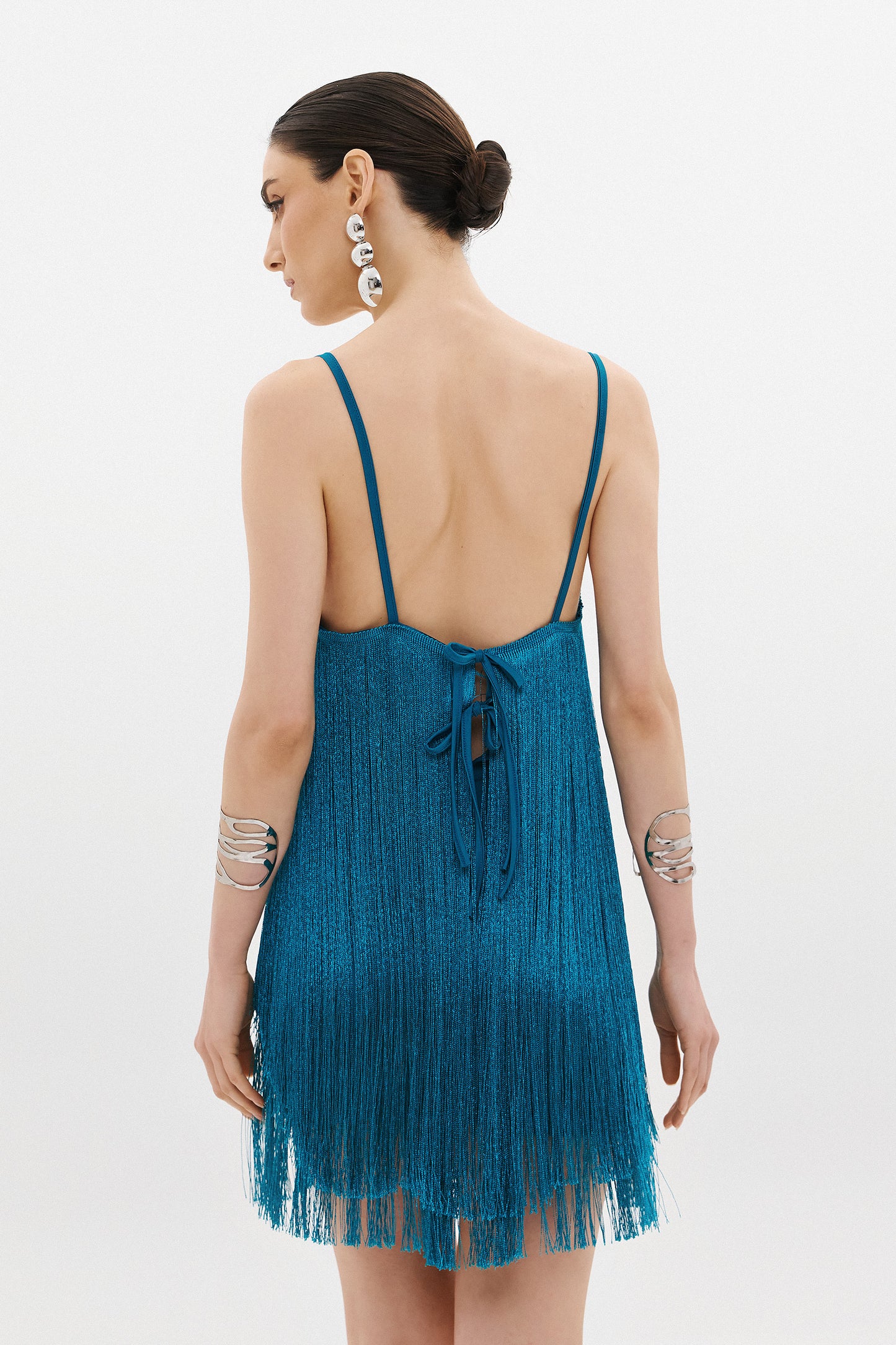 SALSA FRINGE DRESS  |  PETROL  (20024)