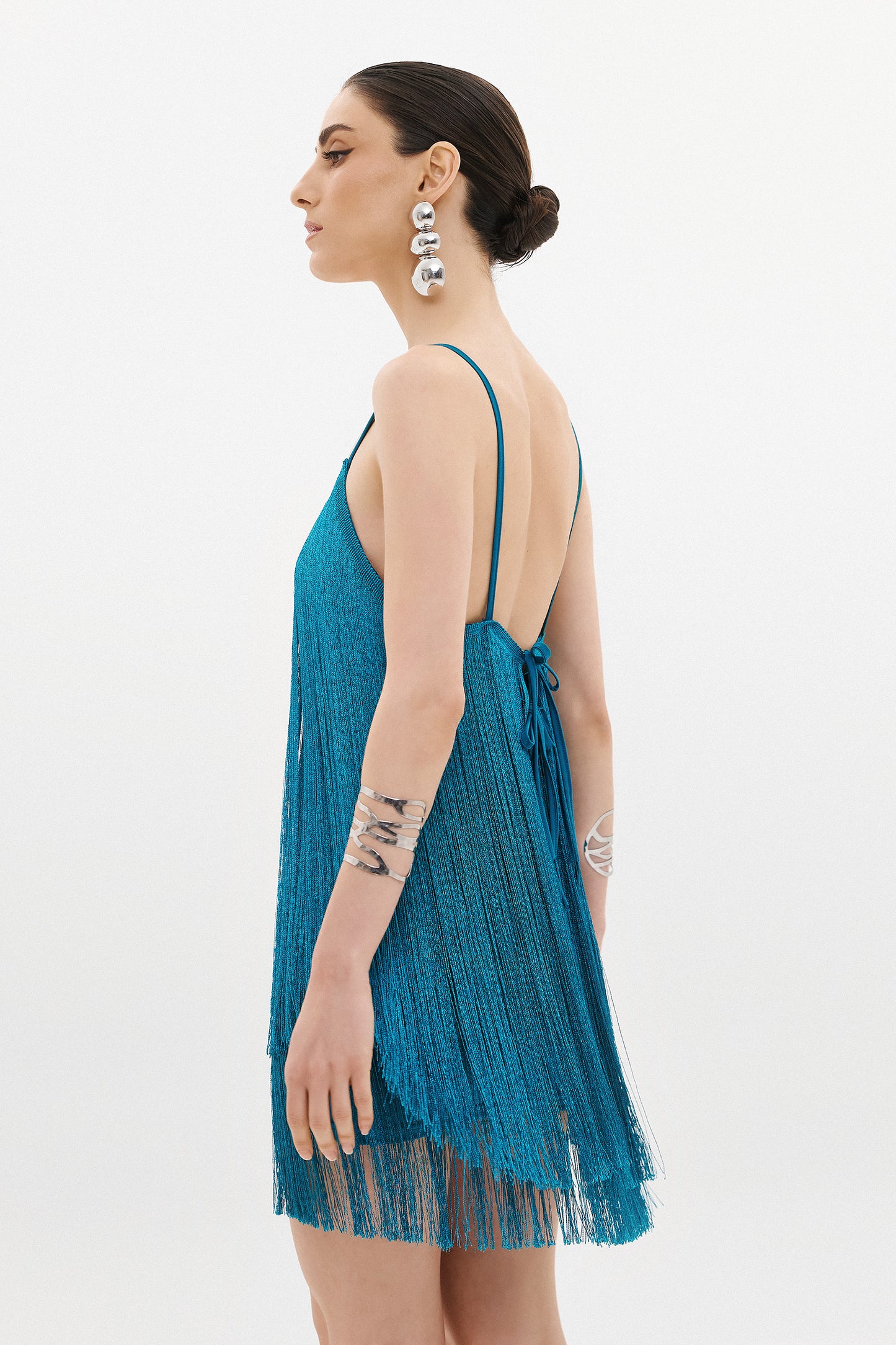 SALSA FRINGE DRESS  |  PETROL  (20024)