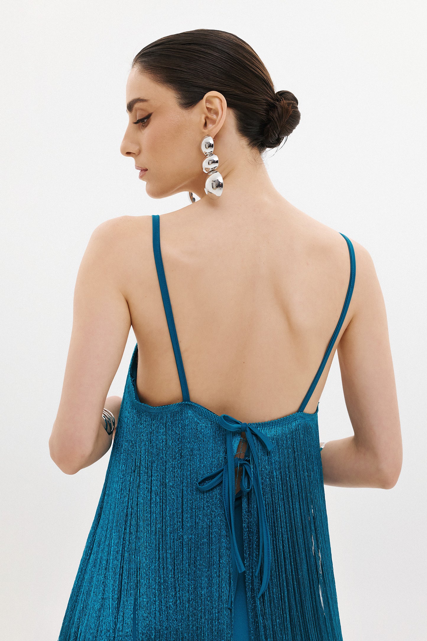 SALSA FRINGE DRESS  |  PETROL  (20024)