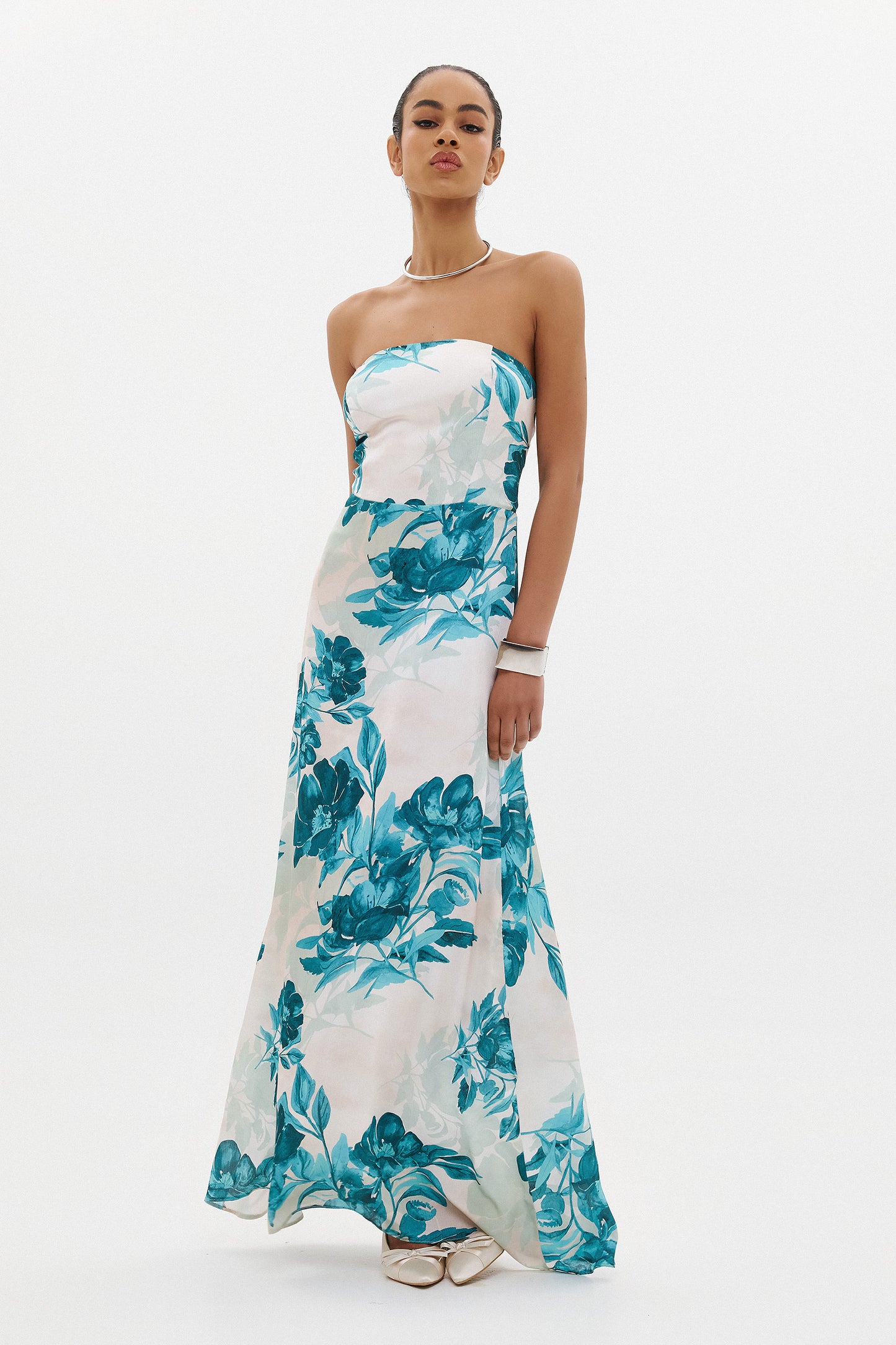 NOURIA DRESS  | AQUA FLORAL  (20025)