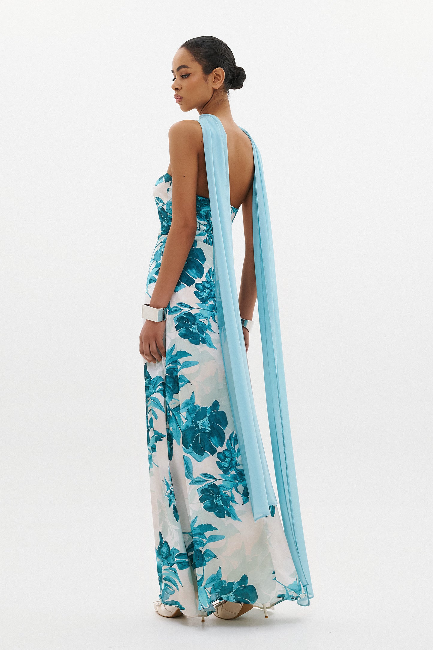 NOURIA DRESS  | AQUA FLORAL  (20025)