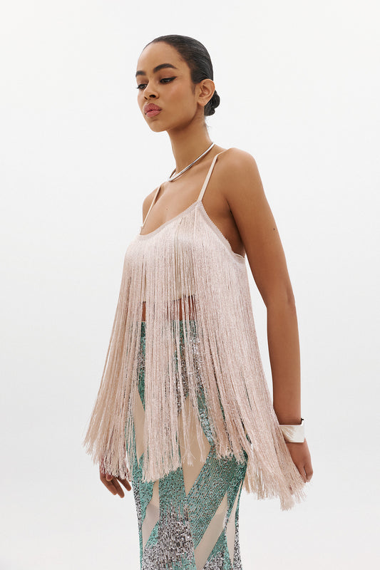 PAULINA FRINGE TOP  |  BLUSH  (20013)