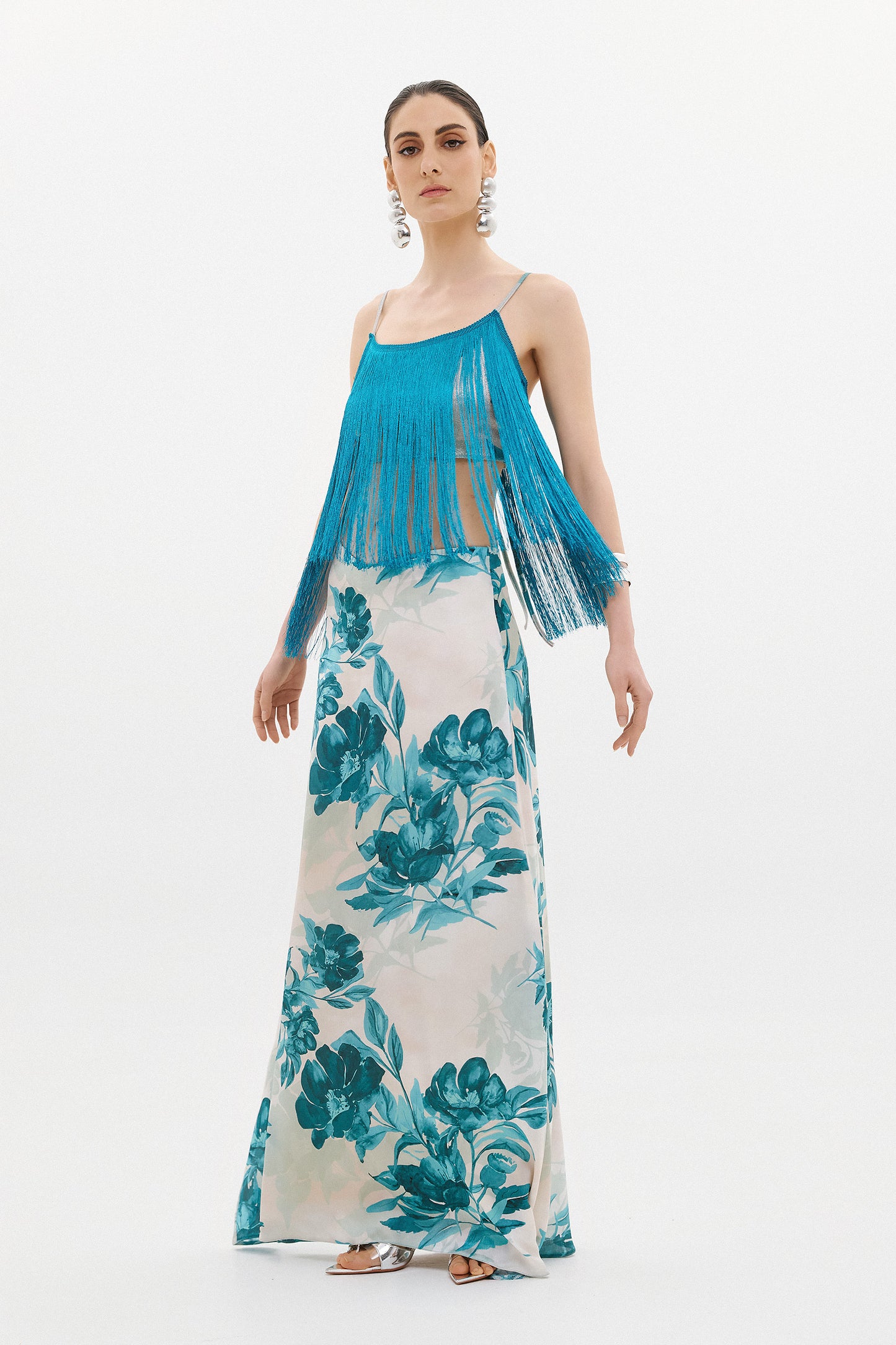 PAULINA FRINGE TOP  | PETROL  (20013)