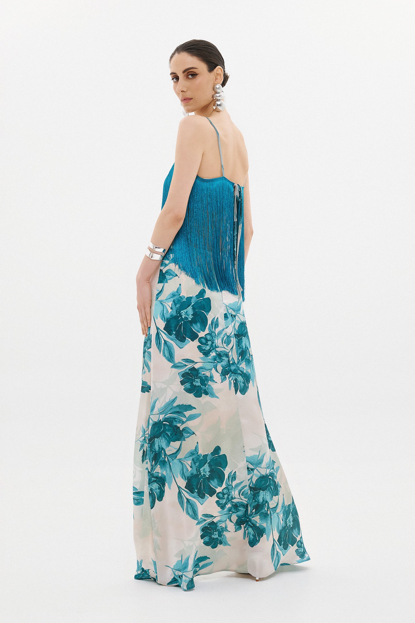 PAULINA FRINGE TOP  | PETROL  (20013)