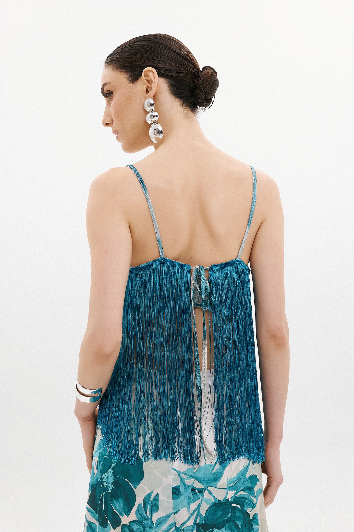 PAULINA FRINGE TOP  | PETROL  (20013)