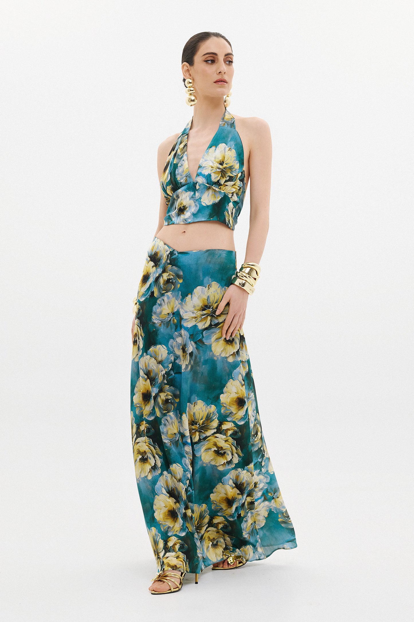 LILY SKIRT  |  TEAL FLORAL  (20017)