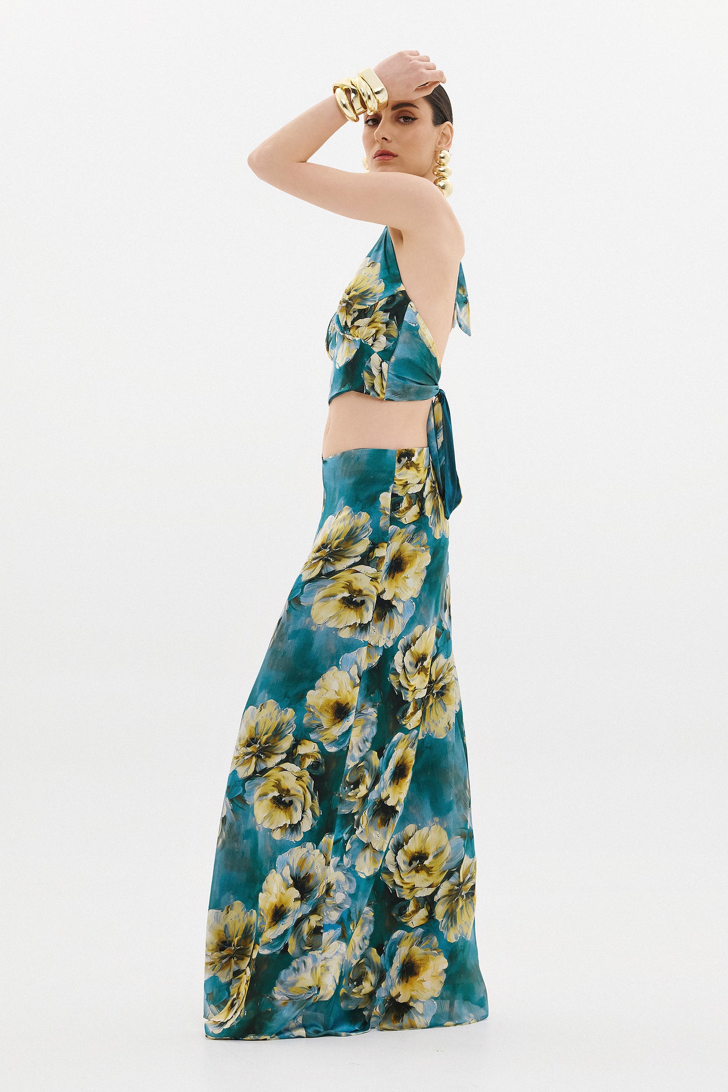 LILY SKIRT  |  TEAL FLORAL  (20017)