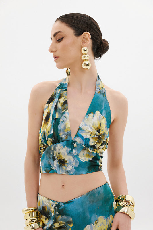 LILY TOP  |  TEAL FLORAL  (20018)