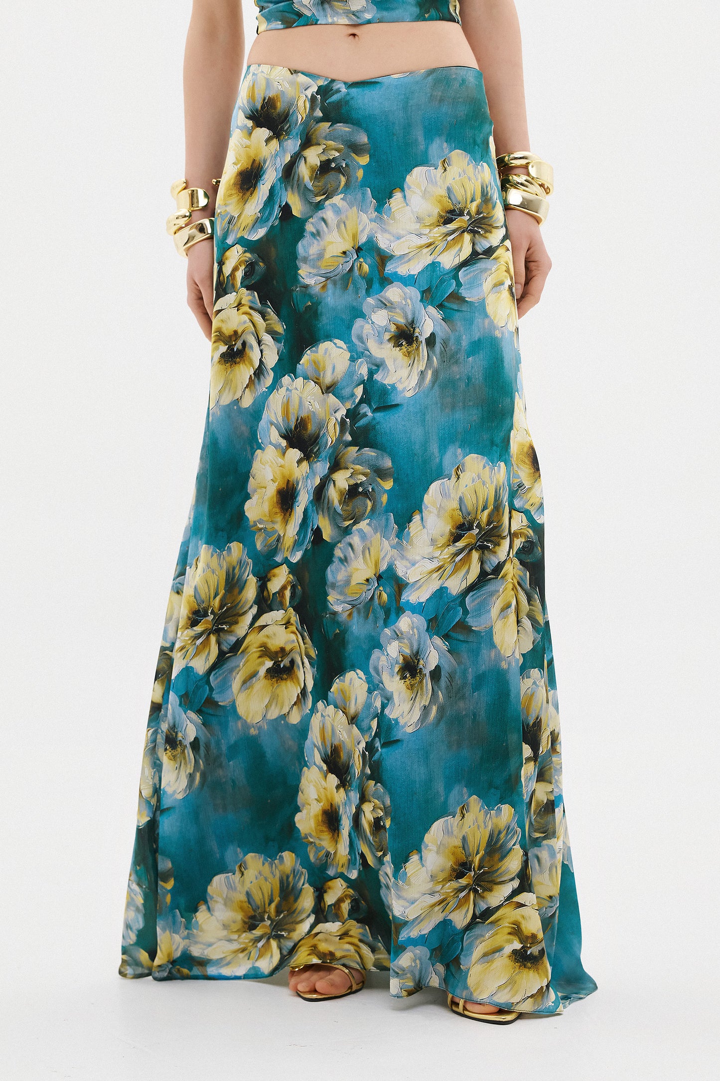 LILY SKIRT  |  TEAL FLORAL  (20017)