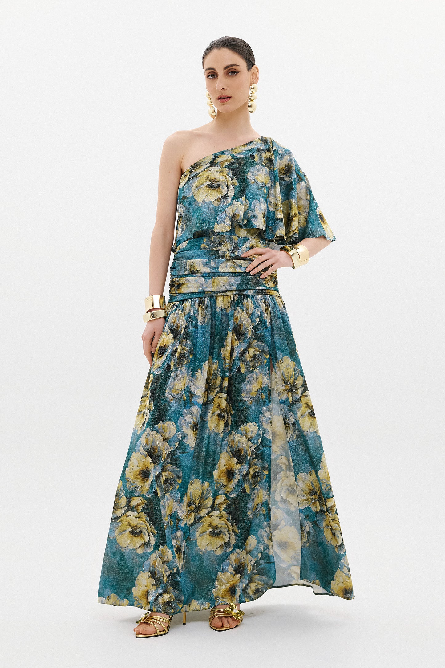 CLARISA DRESS  |  TEAL FLORAL  (20008A)