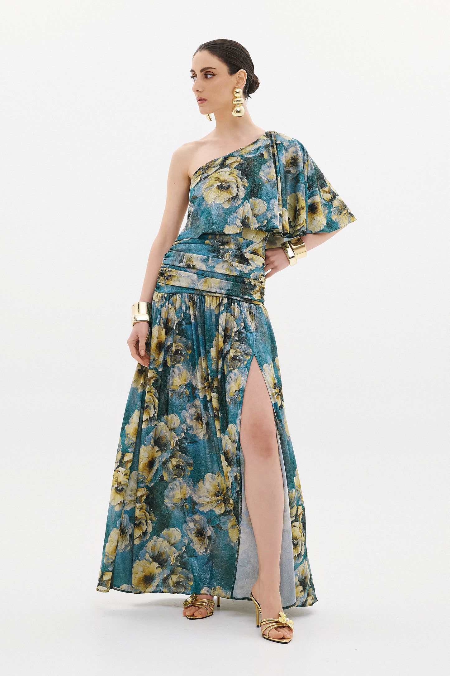 CLARISA DRESS  |  TEAL FLORAL  (20008A)