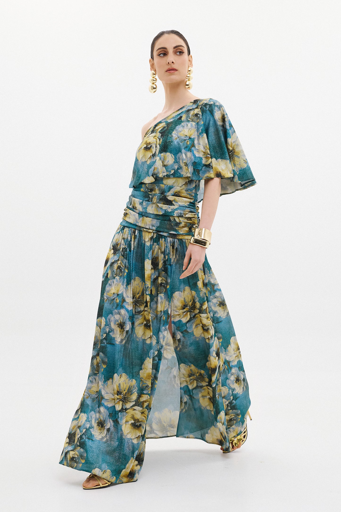 CLARISA DRESS  |  TEAL FLORAL  (20008A)