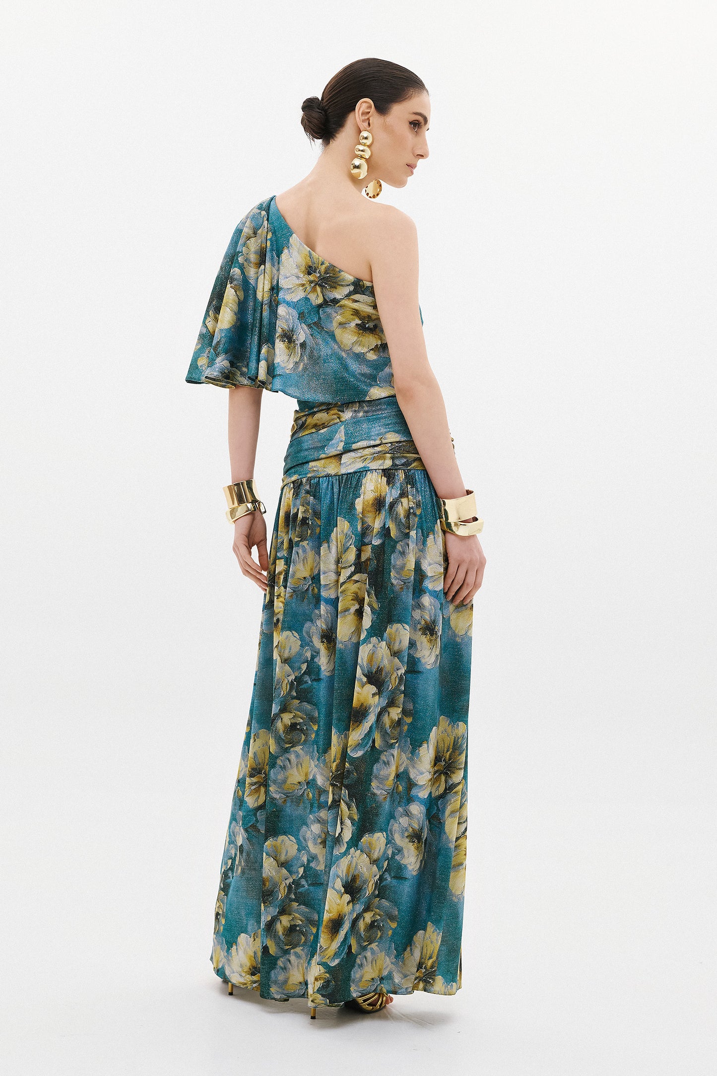 CLARISA DRESS  |  TEAL FLORAL  (20008A)