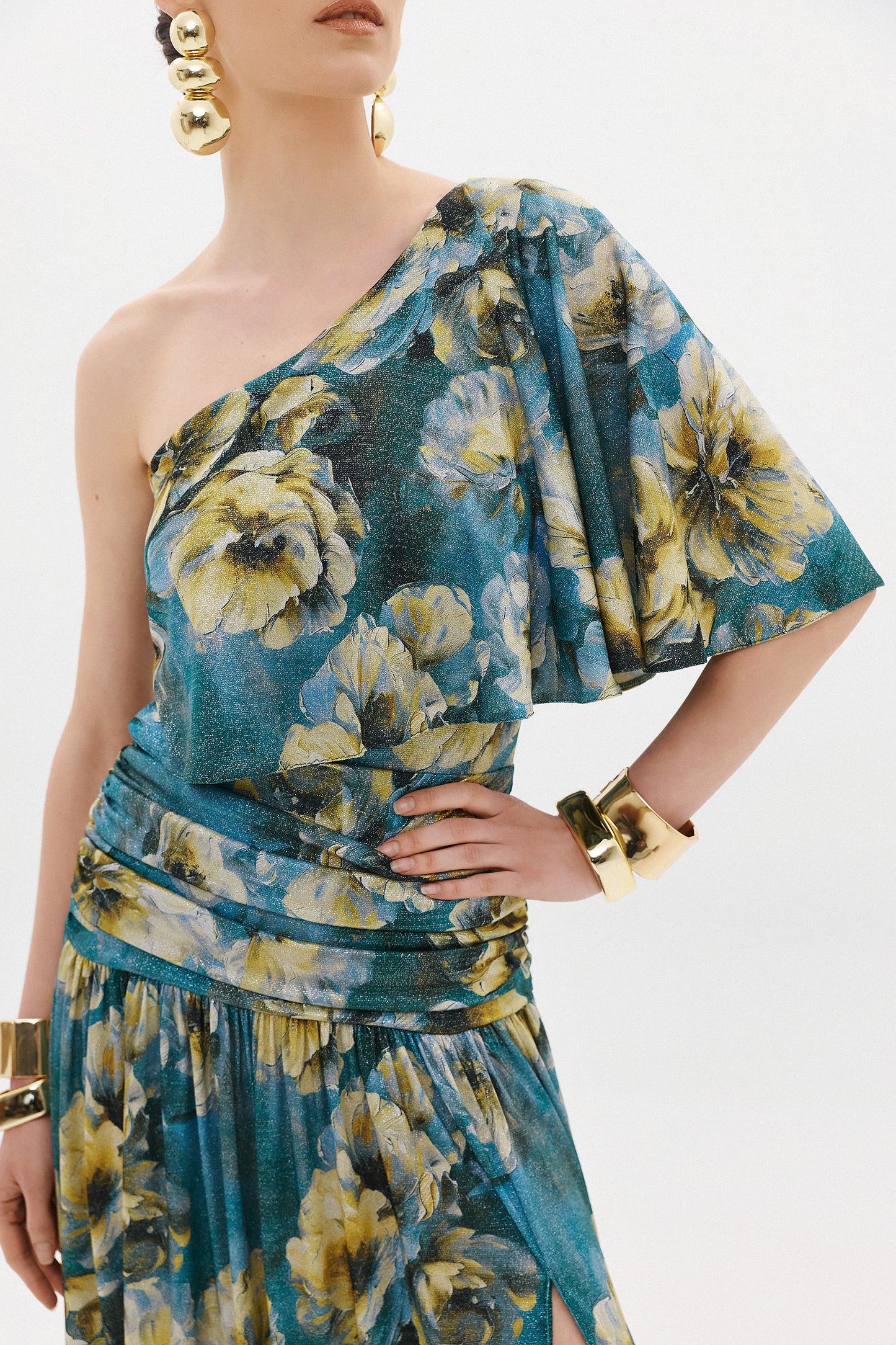 CLARISA DRESS  |  TEAL FLORAL  (20008A)