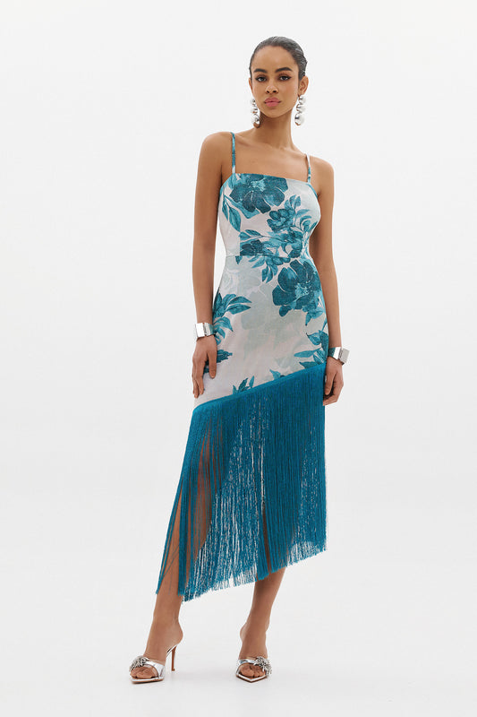 INGRID DRESS  |  AQUA FLORAL  (20009C)