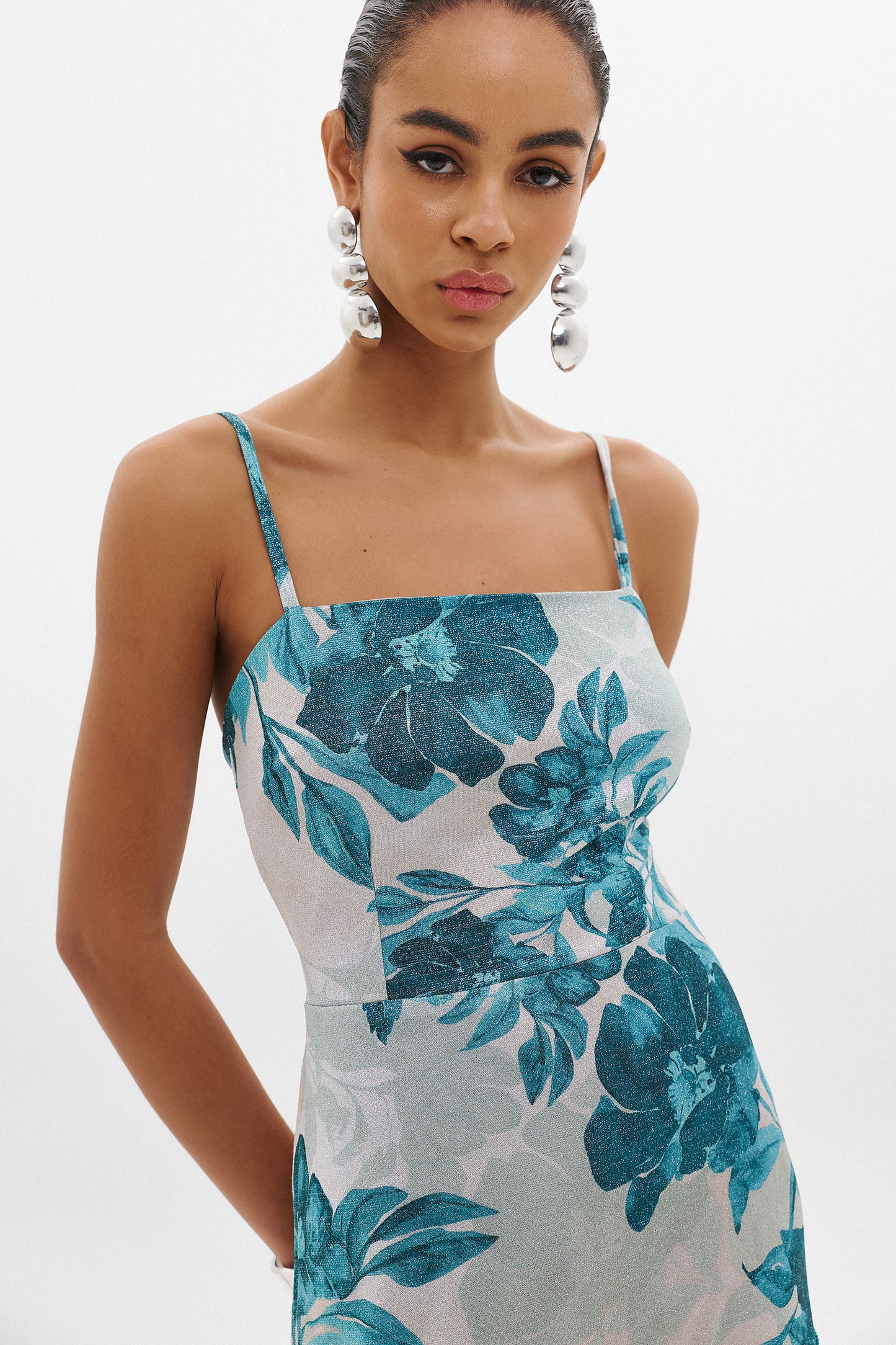 INGRID DRESS  |  AQUA FLORAL  (20009C)