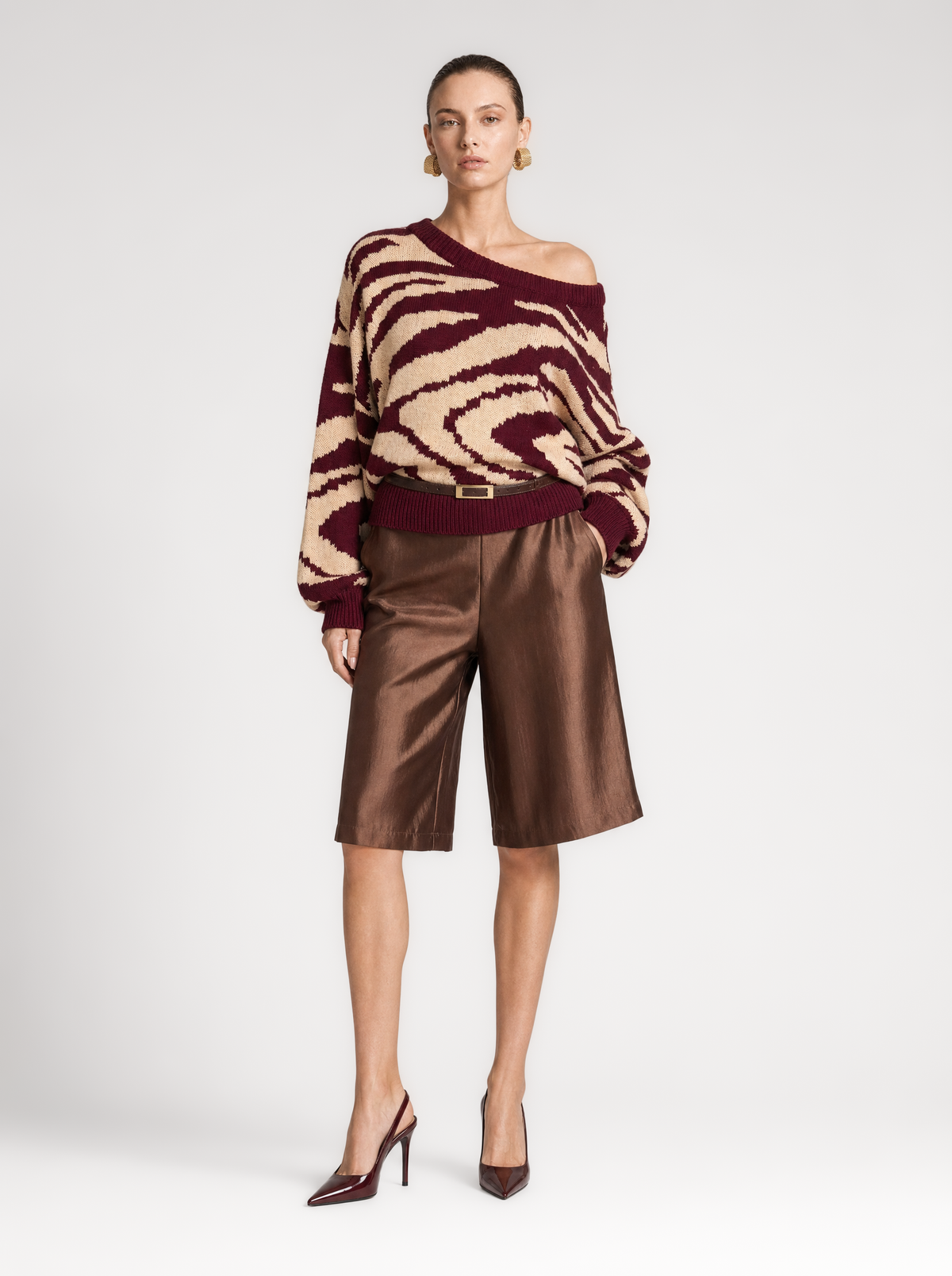 NEIRA KNIT TOP  |  ZEBRA PLUM  (210048)