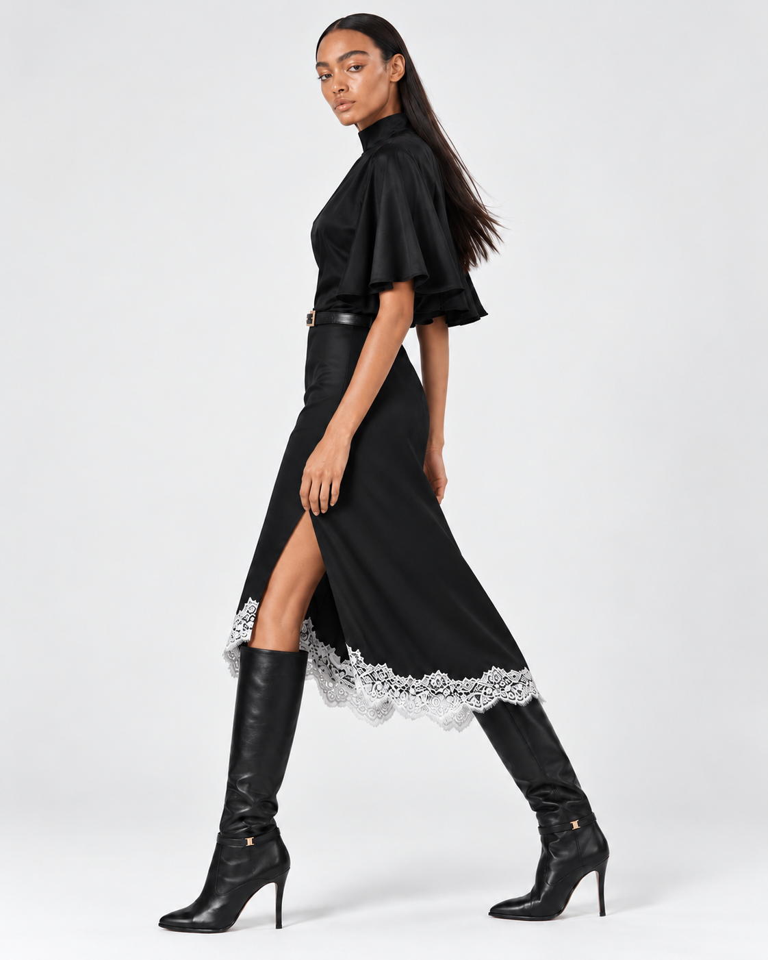 NAVIRA MIDI SKIRT  |  BLACK  (210007)